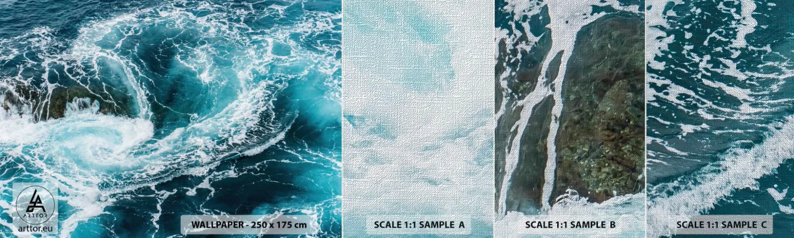 Photo Wallpaper Sample Premium Canvas - Gate to the Earth's Interior - Sea, Abstraction, Piece - 100x30 cm