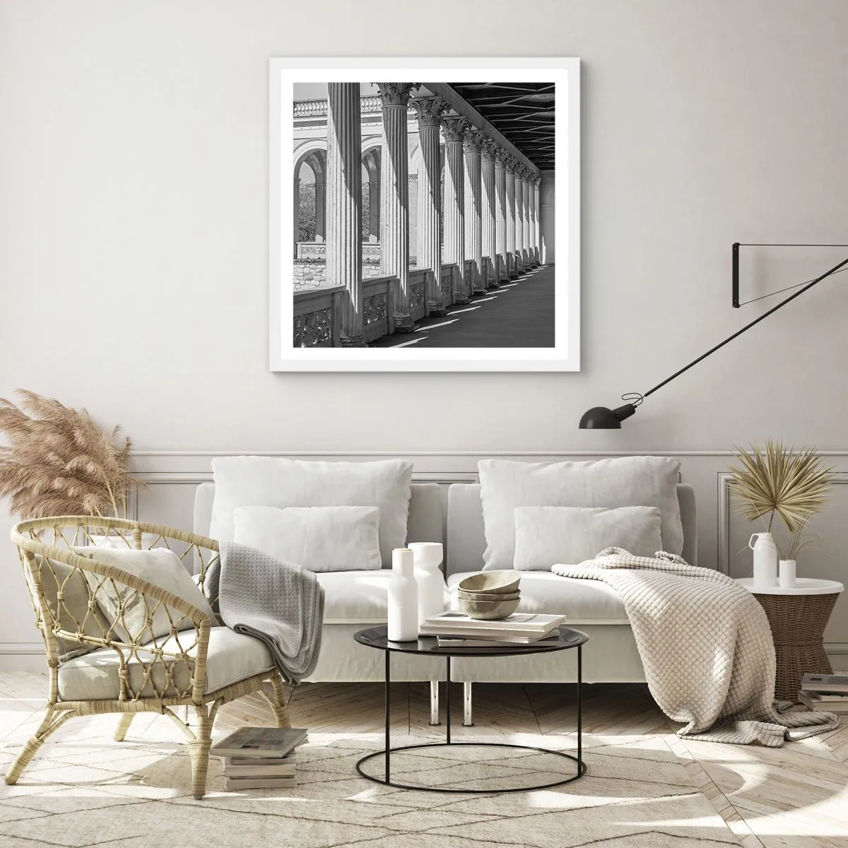 Poster in white frmae - Sunny Arcade - 40x40 cm