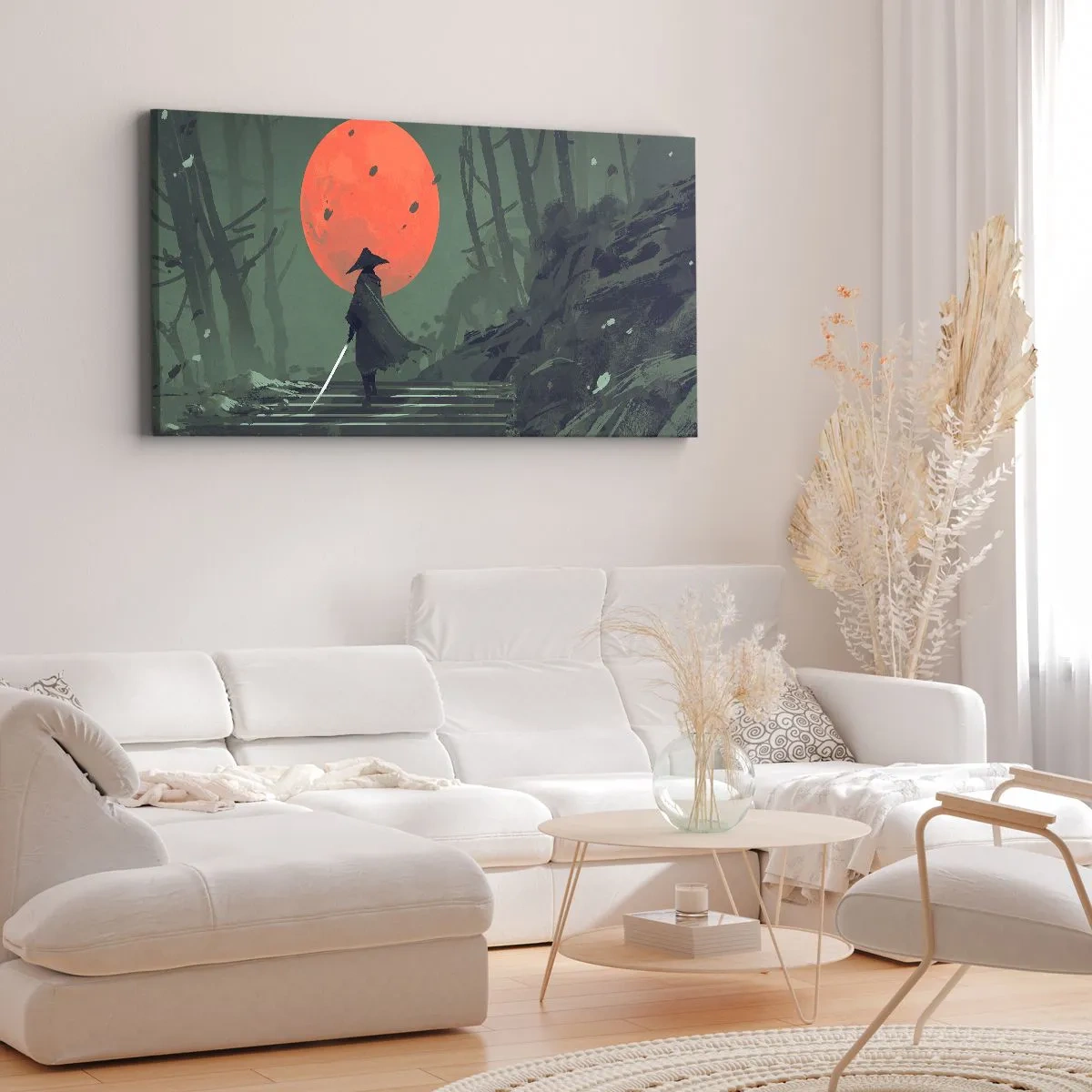 Canvas picture - Red Moon Warrior - 140x50 cm