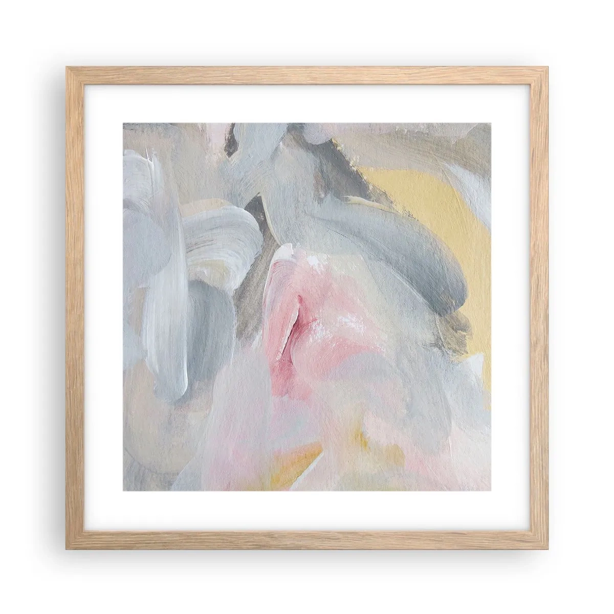 Poster in light oak frame - In a Pastel World - 40x40 cm