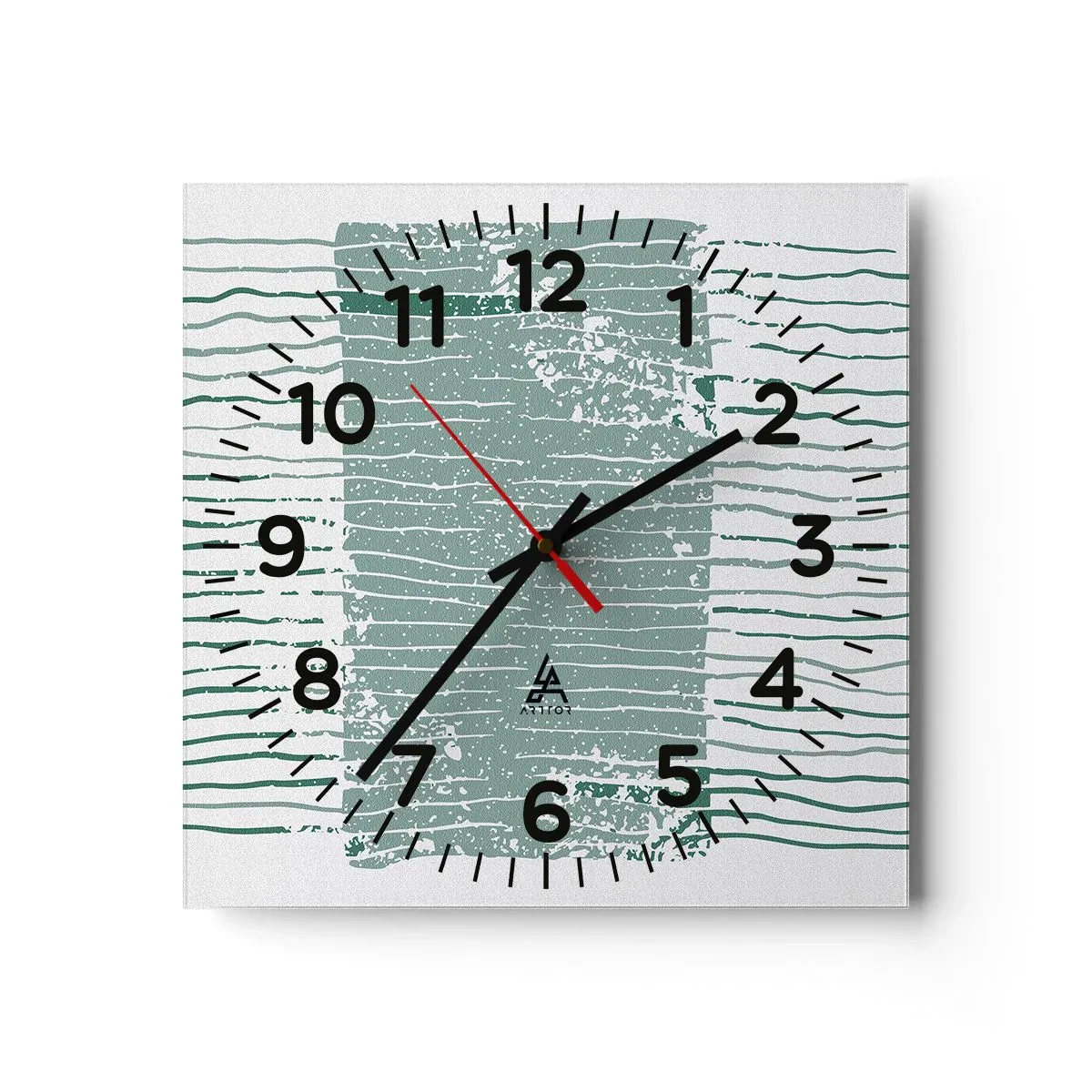 Wall clock - Clock on glass - Sea Abstract - 30x30 cm