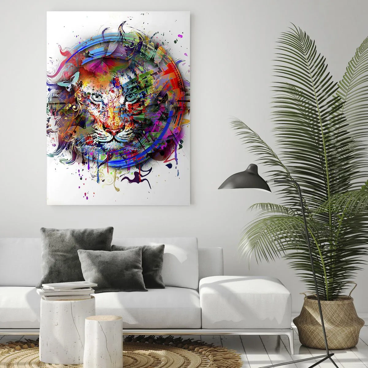 Glass picture - Behind Rainbow Curtain - 50x70 cm