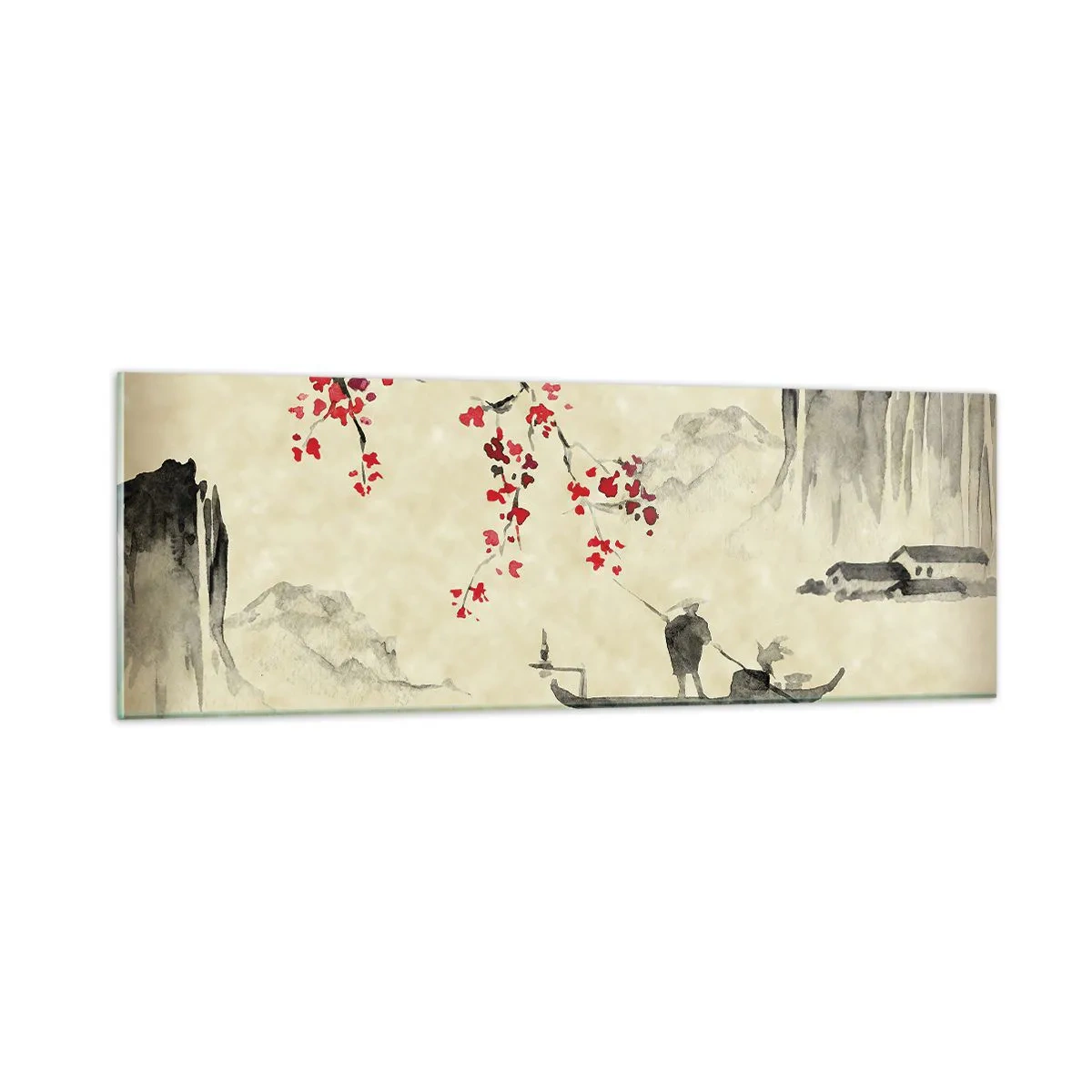 Glass picture - In Cherry Blossom Country - 90x30 cm