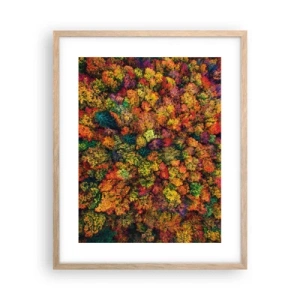 Poster in light oak frame - Bouquet of Autumn Flowers - 40x50 cm