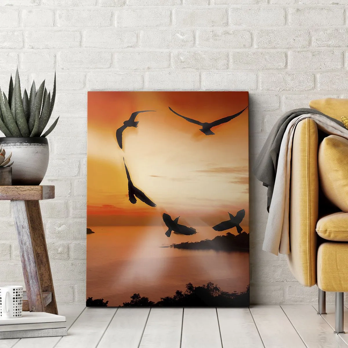 Canvas picture - Love the World Like Birds - 45x80 cm
