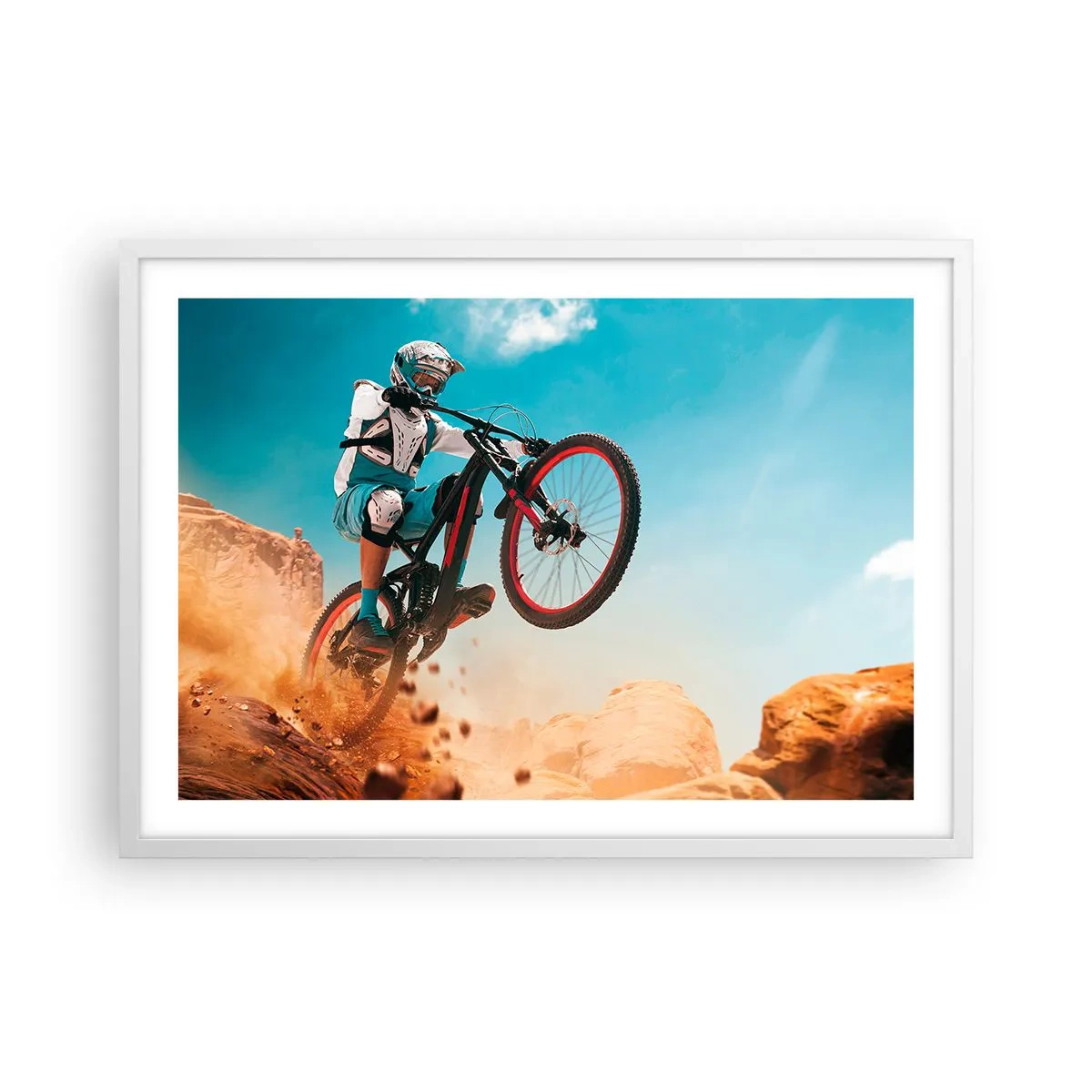 Poster in white frmae - Madness on Wheels - 70x50 cm