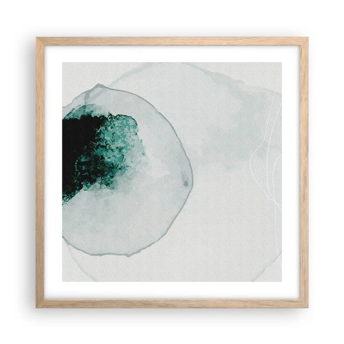 Poster in light oak frame - In a Waterdrop - 50x50 cm