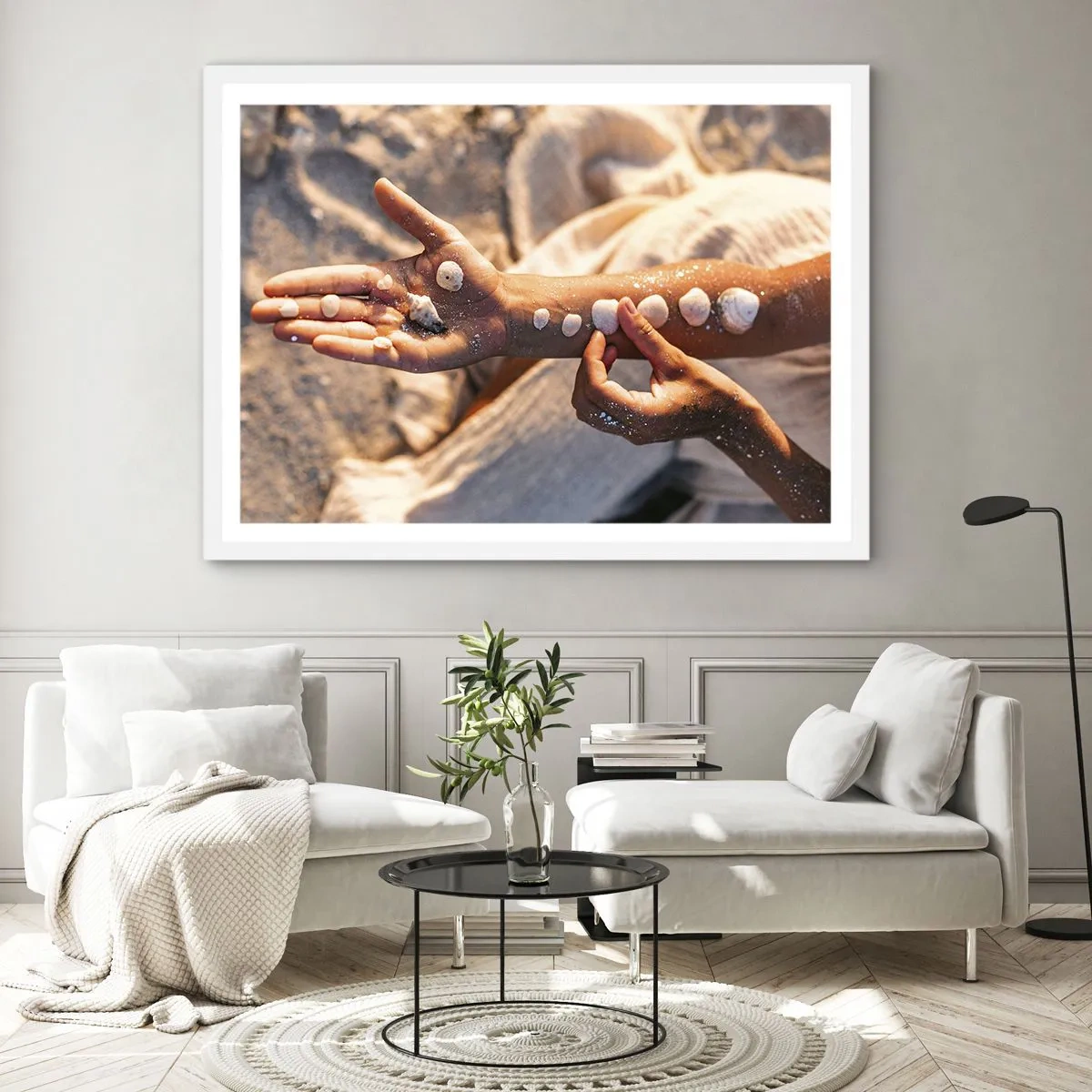 Poster in white frmae - Beauty at Hand - 70x50 cm