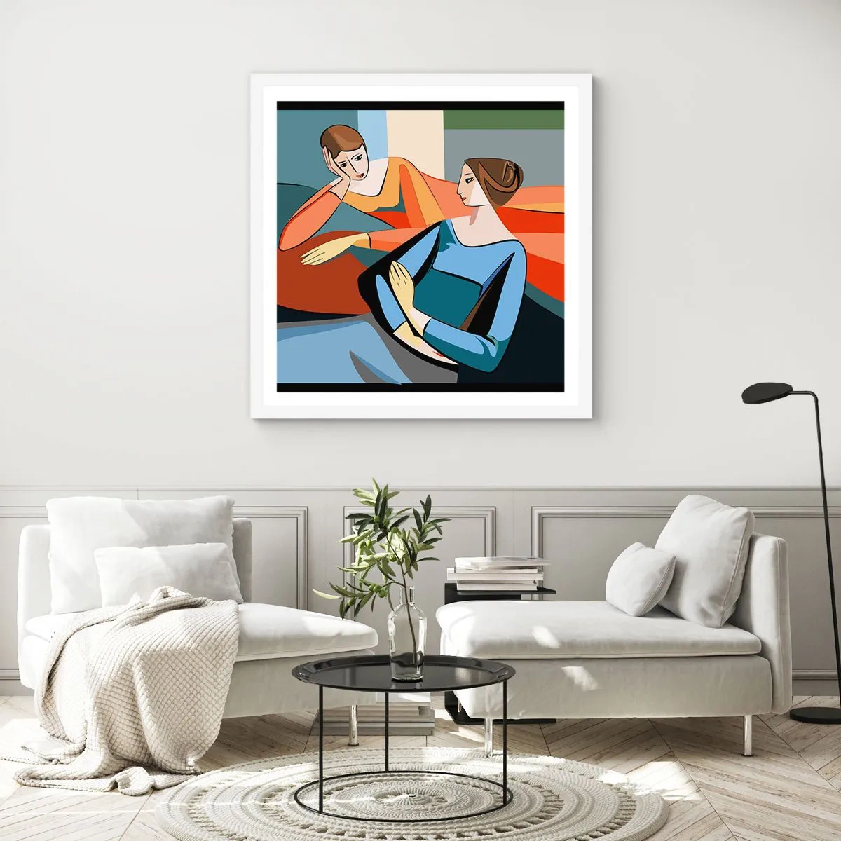 Poster in white frmae - Time for Confession - 60x60 cm