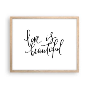 Poster in light oak frame - Read and Repeat - 50x40 cm