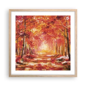 Poster in light oak frame - Copper Forest - 50x50 cm