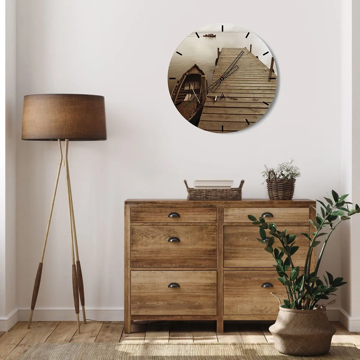 Wall clock - Clock on glass - Great Calm - 30x30 cm