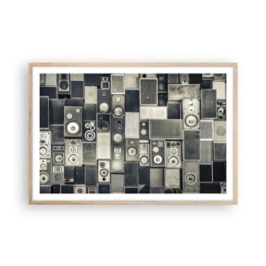 Poster in light oak frame - And Music Is Playing - 91x61 cm