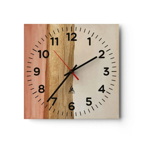 Wall clock - Clock on glass - Vertical Composition - 40x40 cm