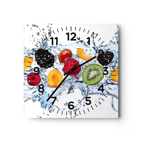 Wall clock - Clock on glass - Play with Us - 30x30 cm