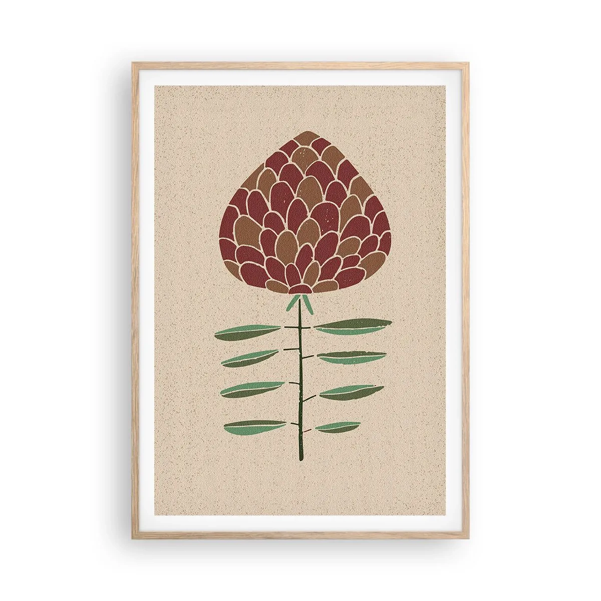 Poster in light oak frame - Like a Big Pine Cone - 70x100 cm