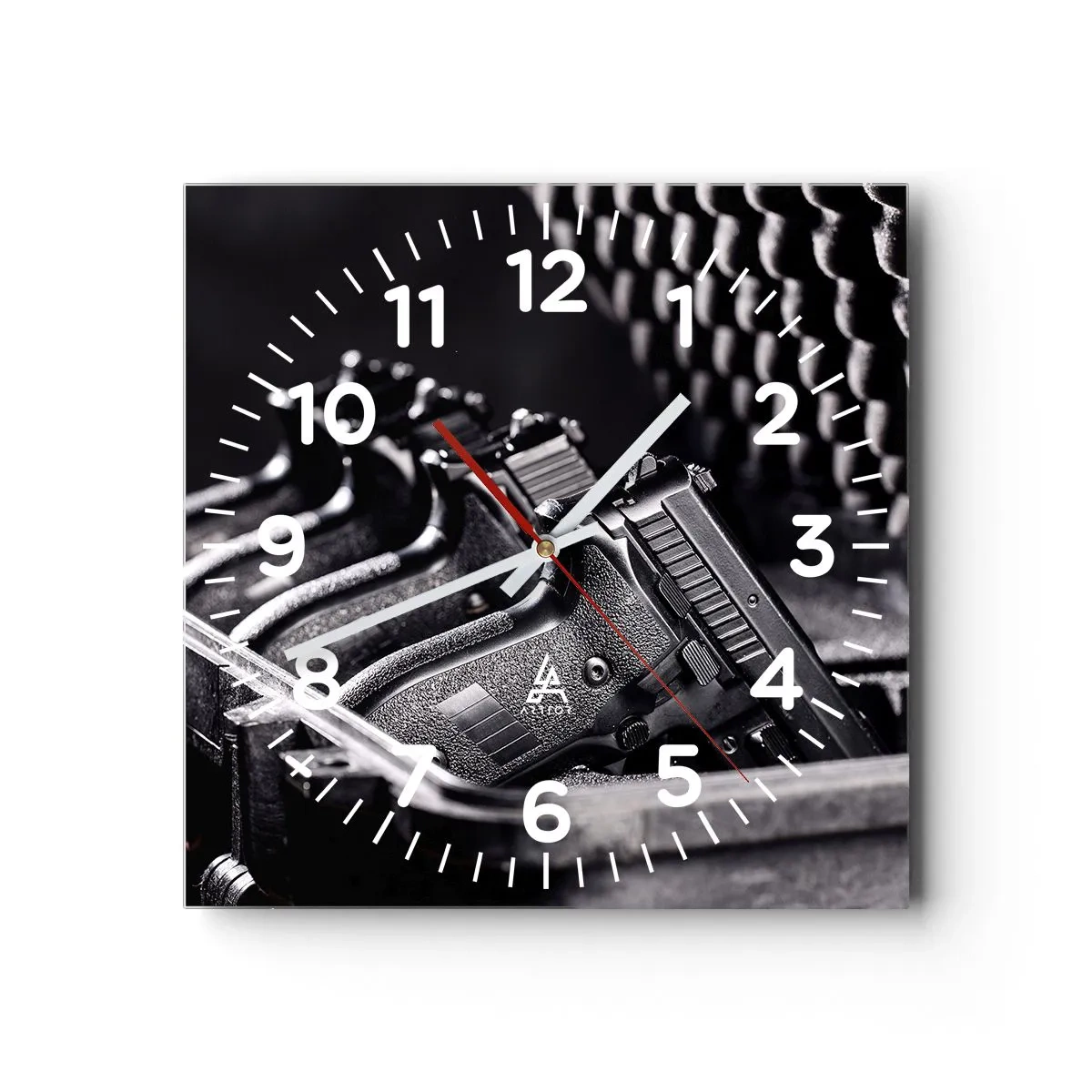 Wall clock - Clock on glass - Male Sport - 30x30 cm