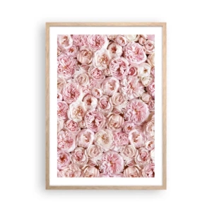 Poster in light oak frame - Decked with Roses - 50x70 cm