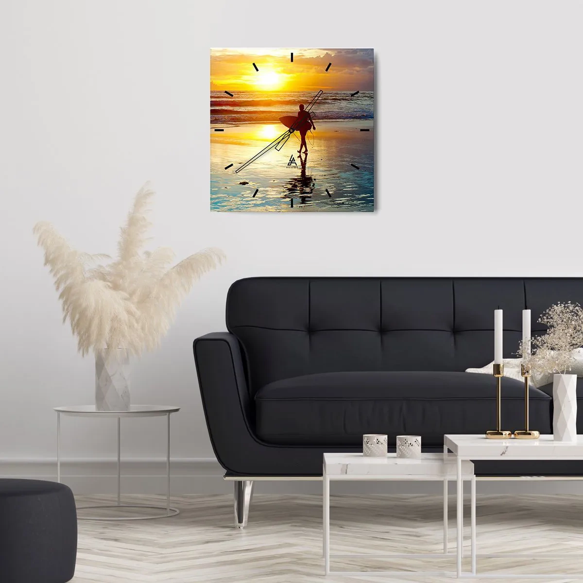 Wall clock - Clock on glass - Return of a Warrior - 40x40 cm