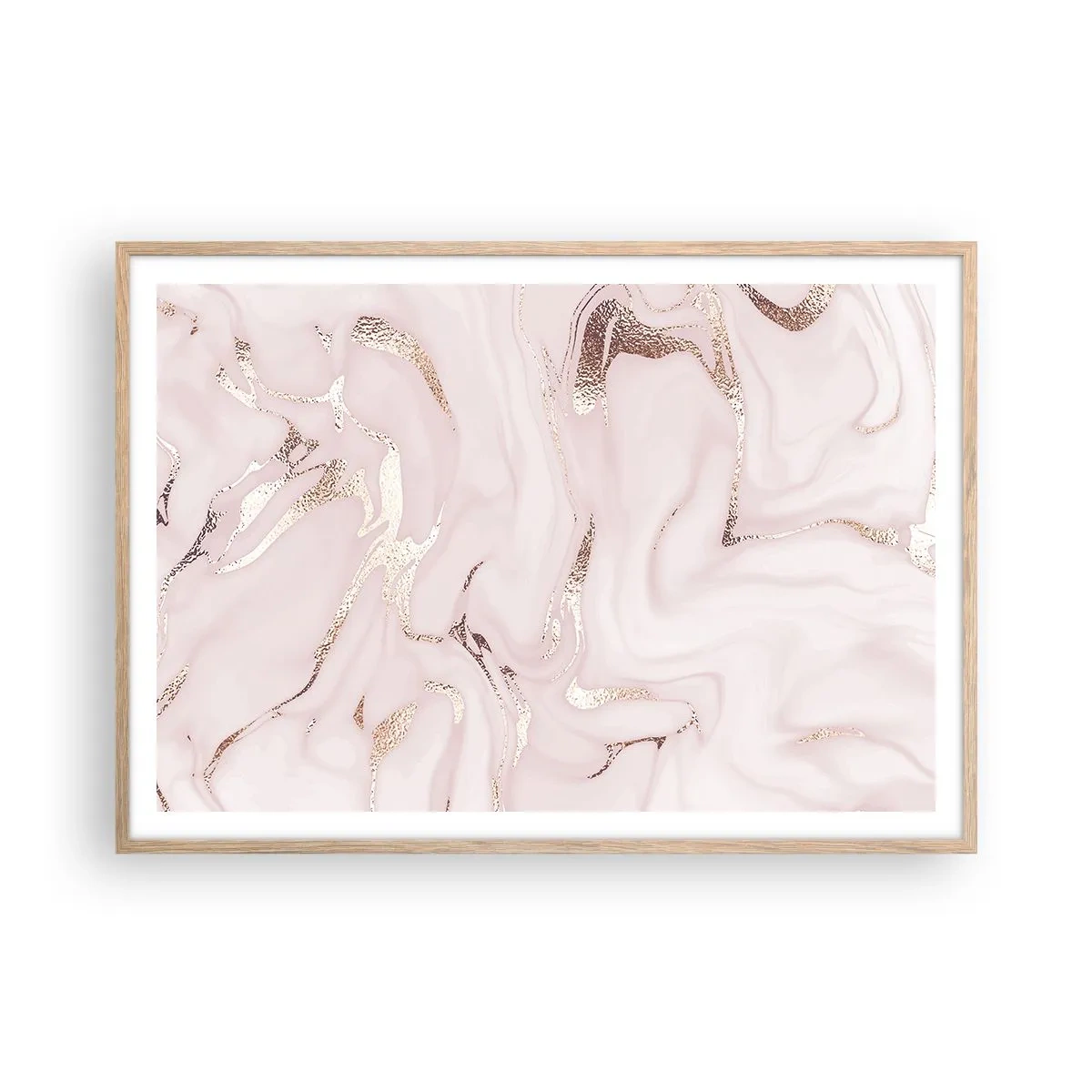Poster in light oak frame - In Pink - 100x70 cm