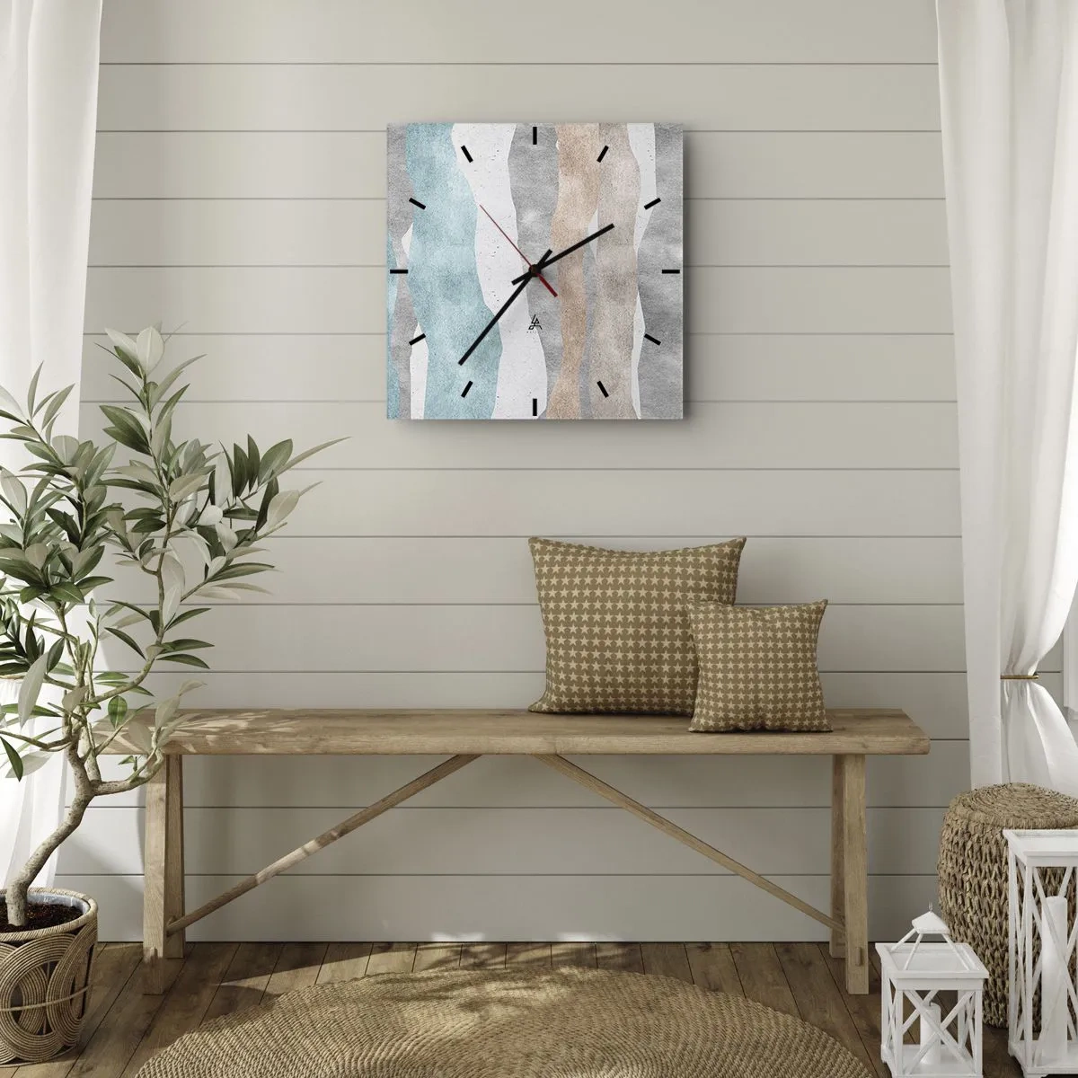 Wall clock - Clock on glass - Study of Continuity - 40x40 cm