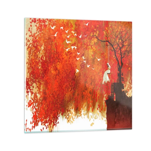 Glass picture - Will It Fly with Us? - 30x30 cm