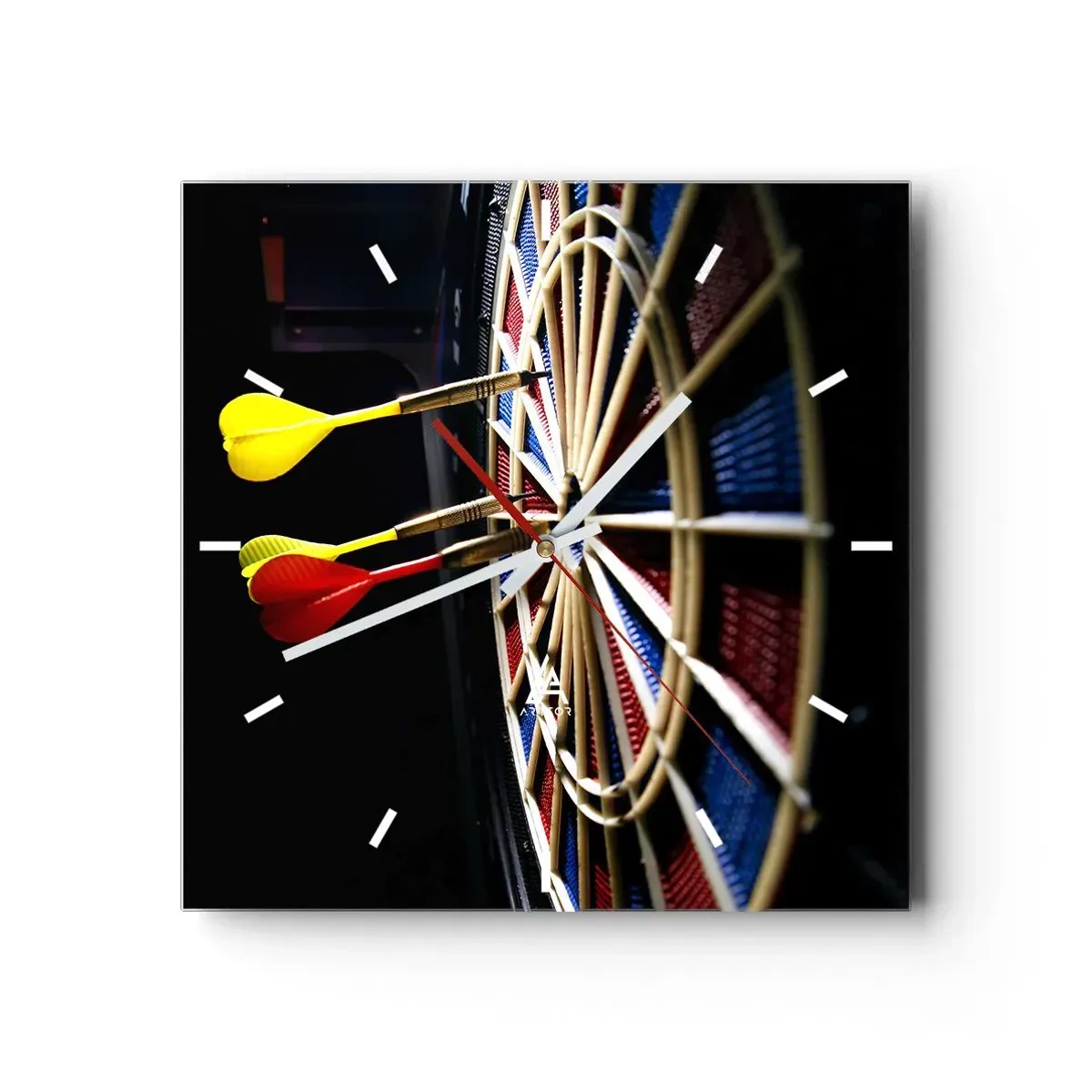 Wall clock - Clock on glass - On Point - 40x40 cm