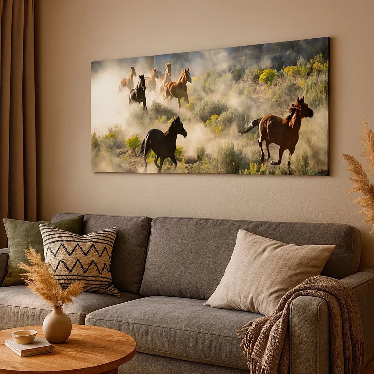 Canvas picture - Rivalry - Freedom or Man Power? - 100x40 cm