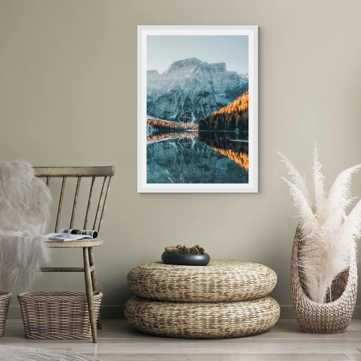Poster in white frmae - Mirror Landscape - 70x100 cm