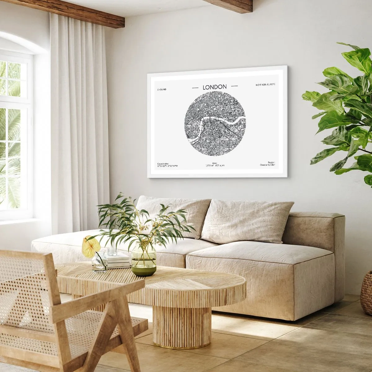 Poster in white frmae - Anatomy of London - 100x70 cm
