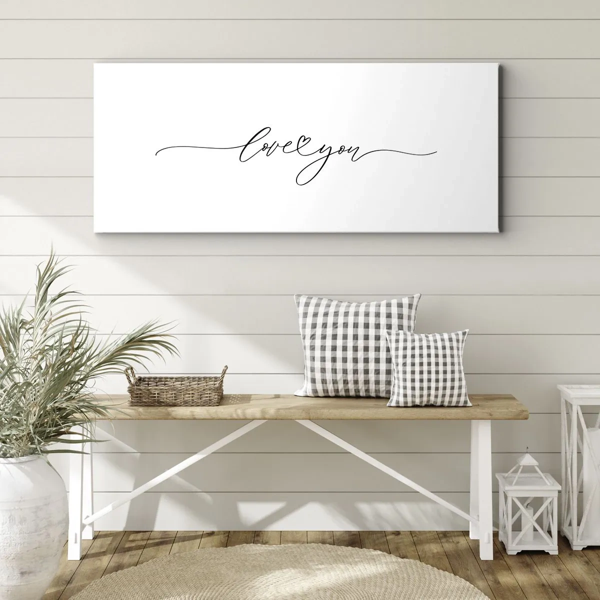 Canvas picture - Black on White - 120x50 cm