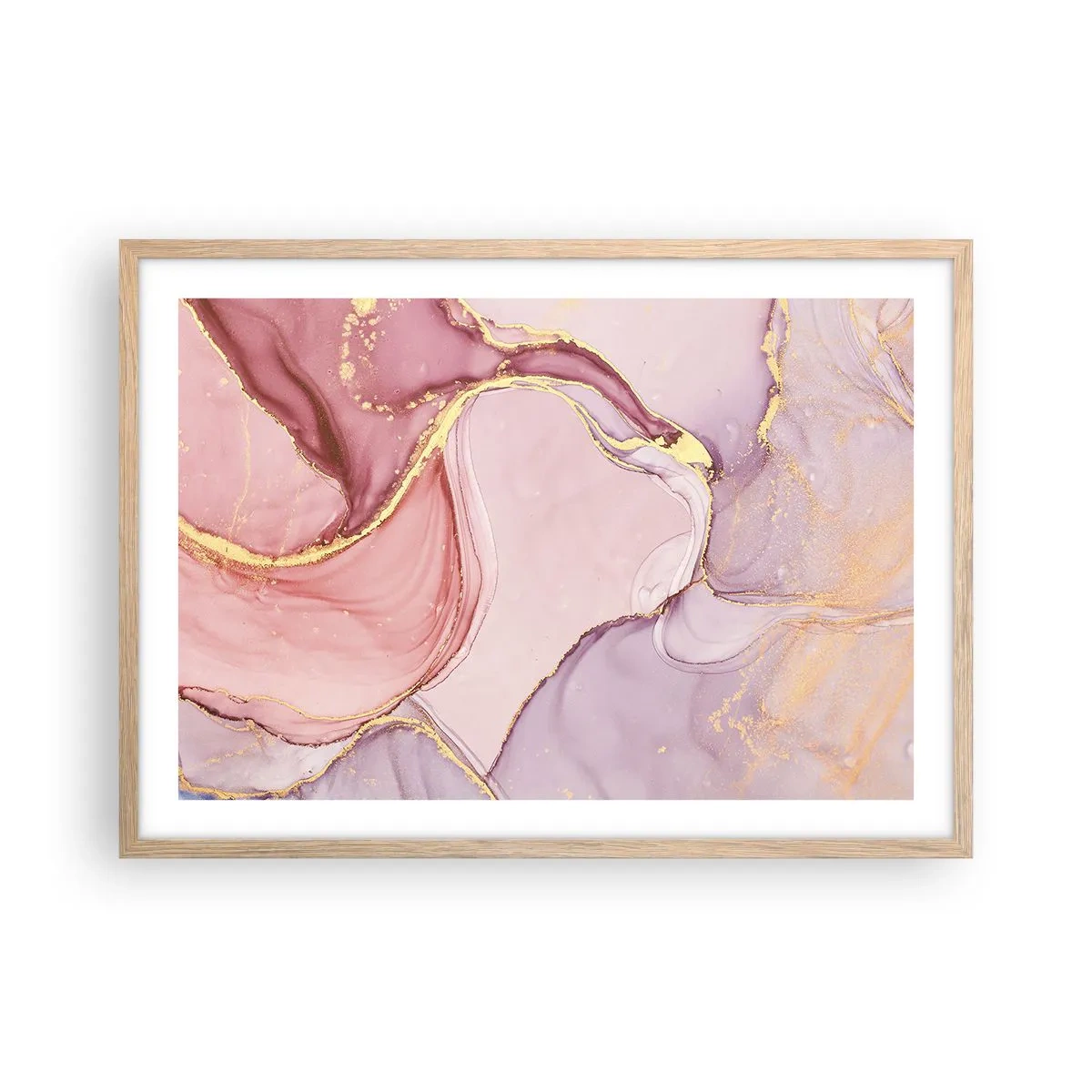 Poster in light oak frame - Caress of Colours - 70x50 cm