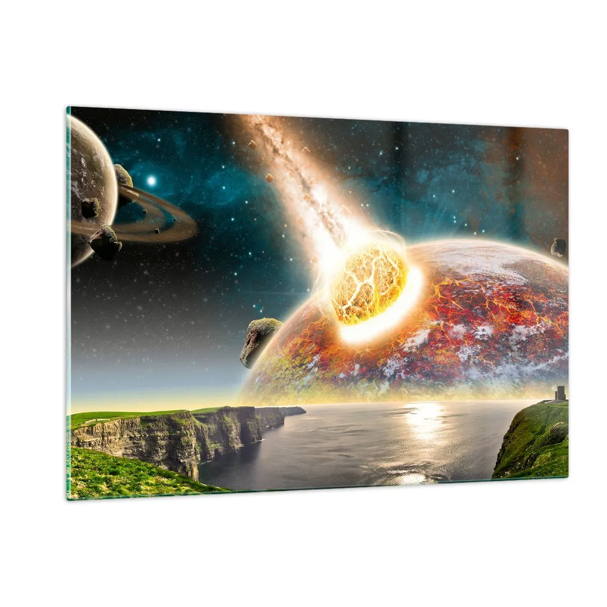 Glass picture - Space Drama - 120x80 cm