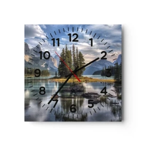 Wall clock - Clock on glass - By Big and Clear Waters - 40x40 cm