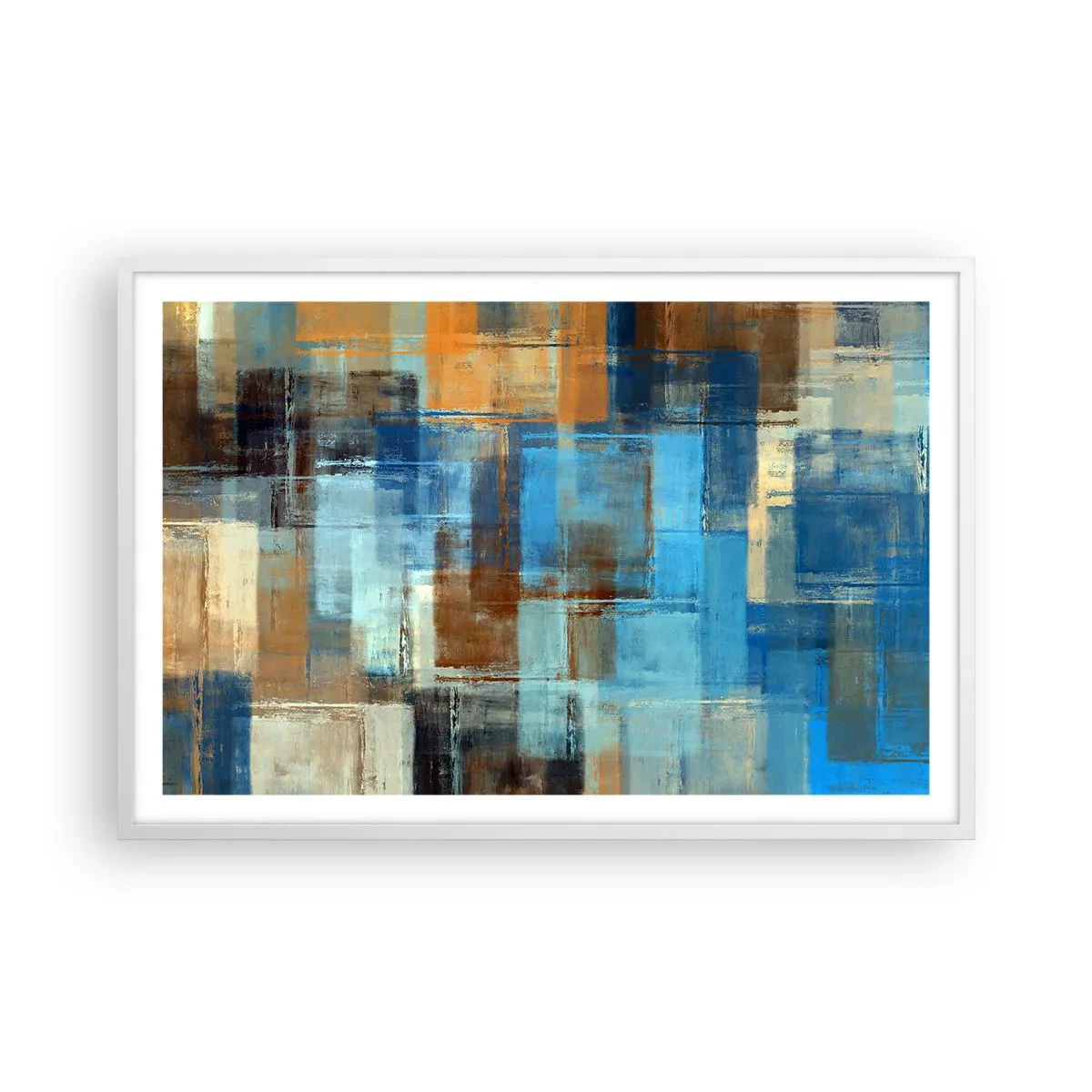 Poster in white frmae - Through Blue Curtain - 91x61 cm