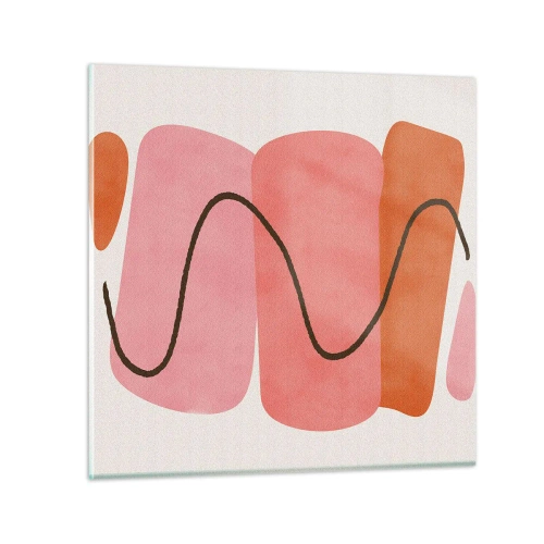 Glass picture - Gentle Movement of forms - 30x30 cm