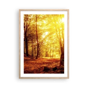 Poster in light oak frame - Towards Golden Plain - 50x70 cm