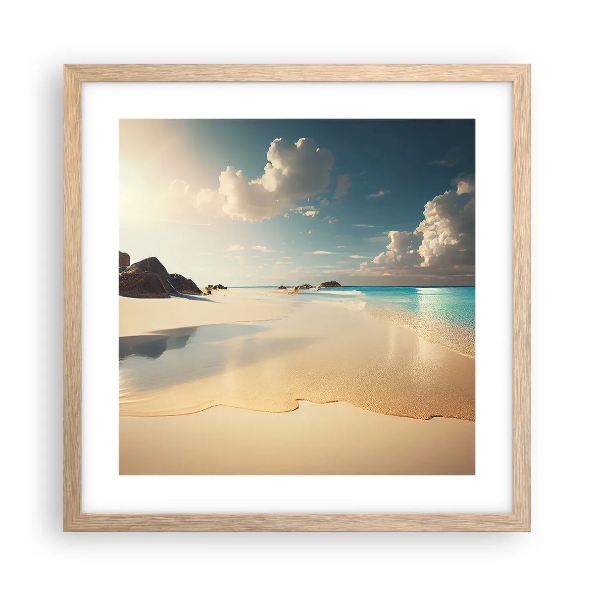 Poster in light oak frame - Dream Day - 40x40 cm