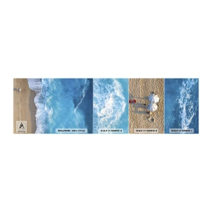Photo Wallpaper Sample Self-Adhesive Deluxe Sticker - Power of the Blue - Landscape, Beach, Sea - 100x30 cm