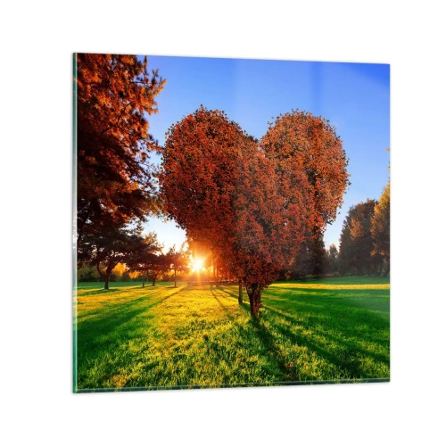 Glass picture - Impossible Not to Love Autumn - 30x30 cm