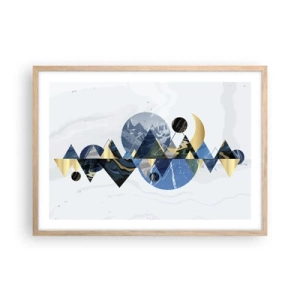 Poster in light oak frame - Geometrical Landscape - 70x50 cm