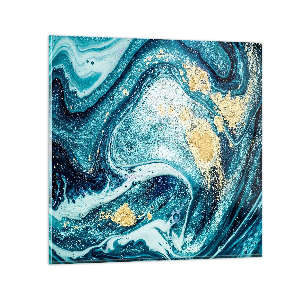 Glass picture - Blue Whirl - 70x70 cm