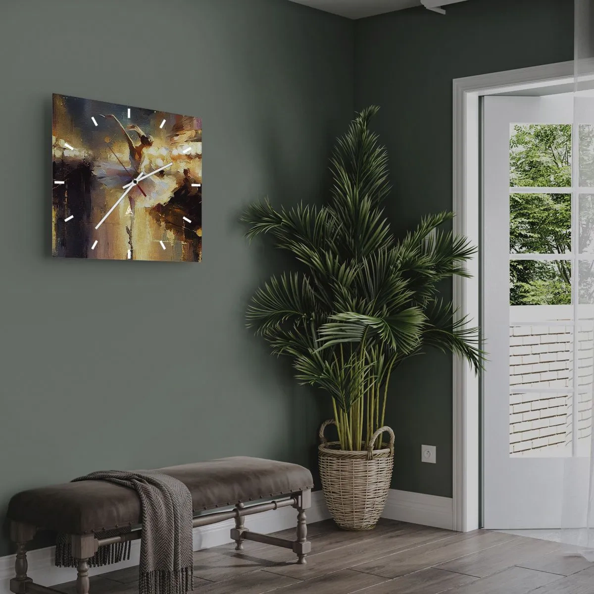 Wall clock - Clock on glass - Miracle on the Street - 30x30 cm