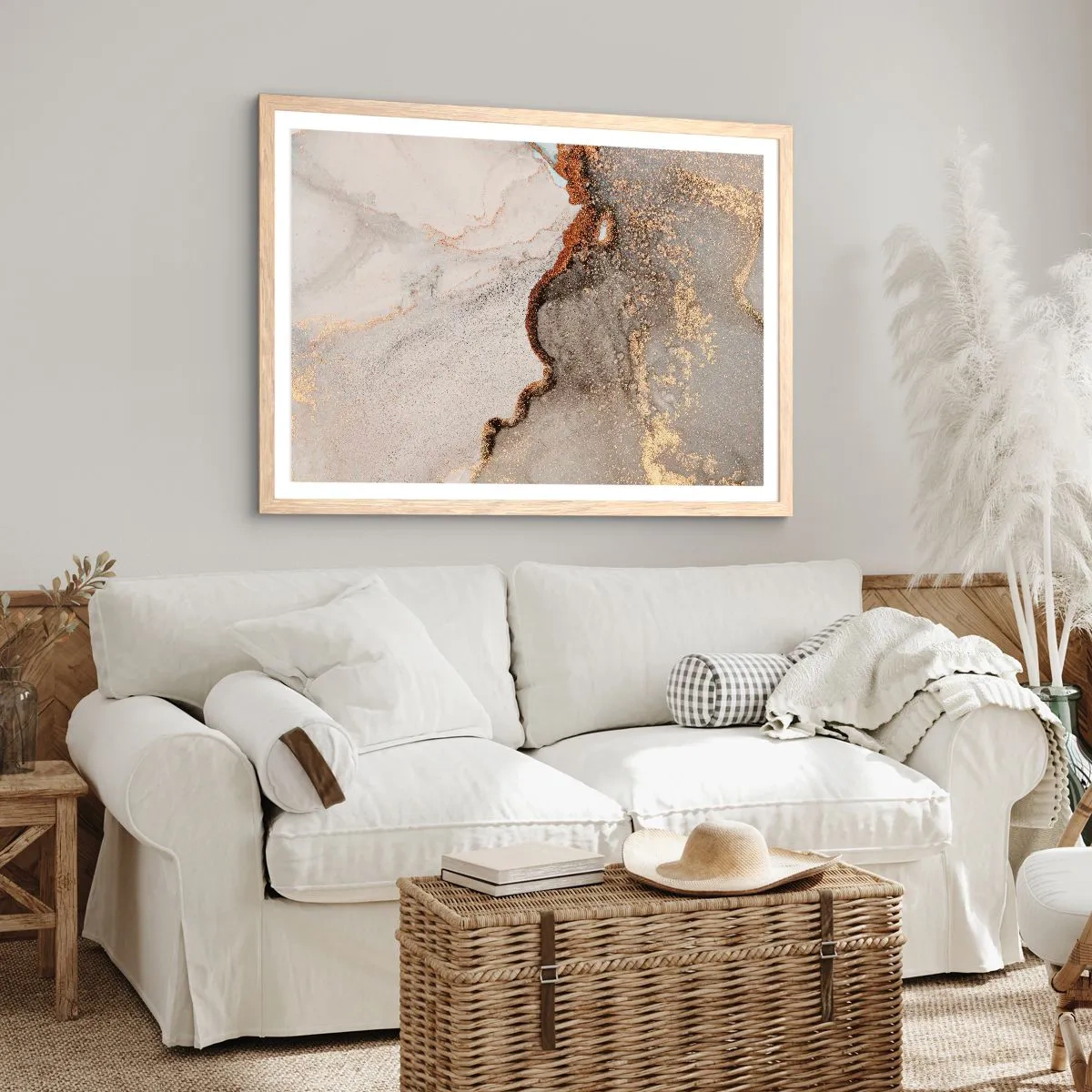 Poster in light oak frame - On the Border of Colours - 40x30 cm