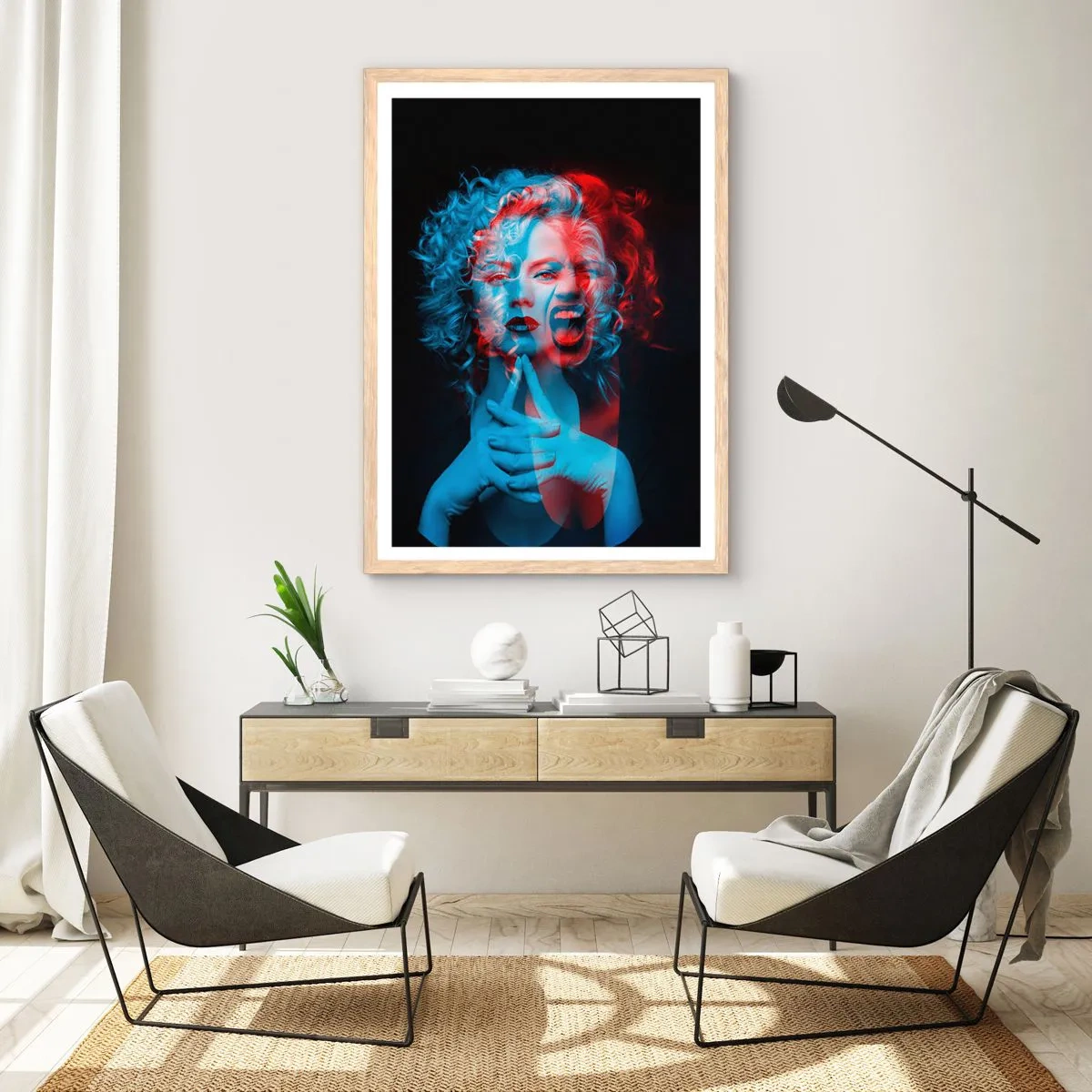 Poster in light oak frame - Alter Ego - 50x70 cm