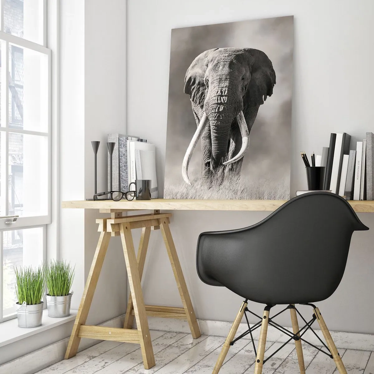Glass picture - African Patriarch - 80x120 cm