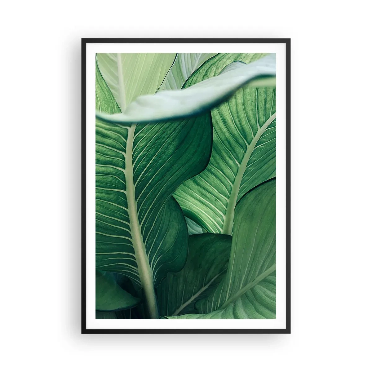 Poster in black frame - Life in Intense Green Colour - 70x100 cm