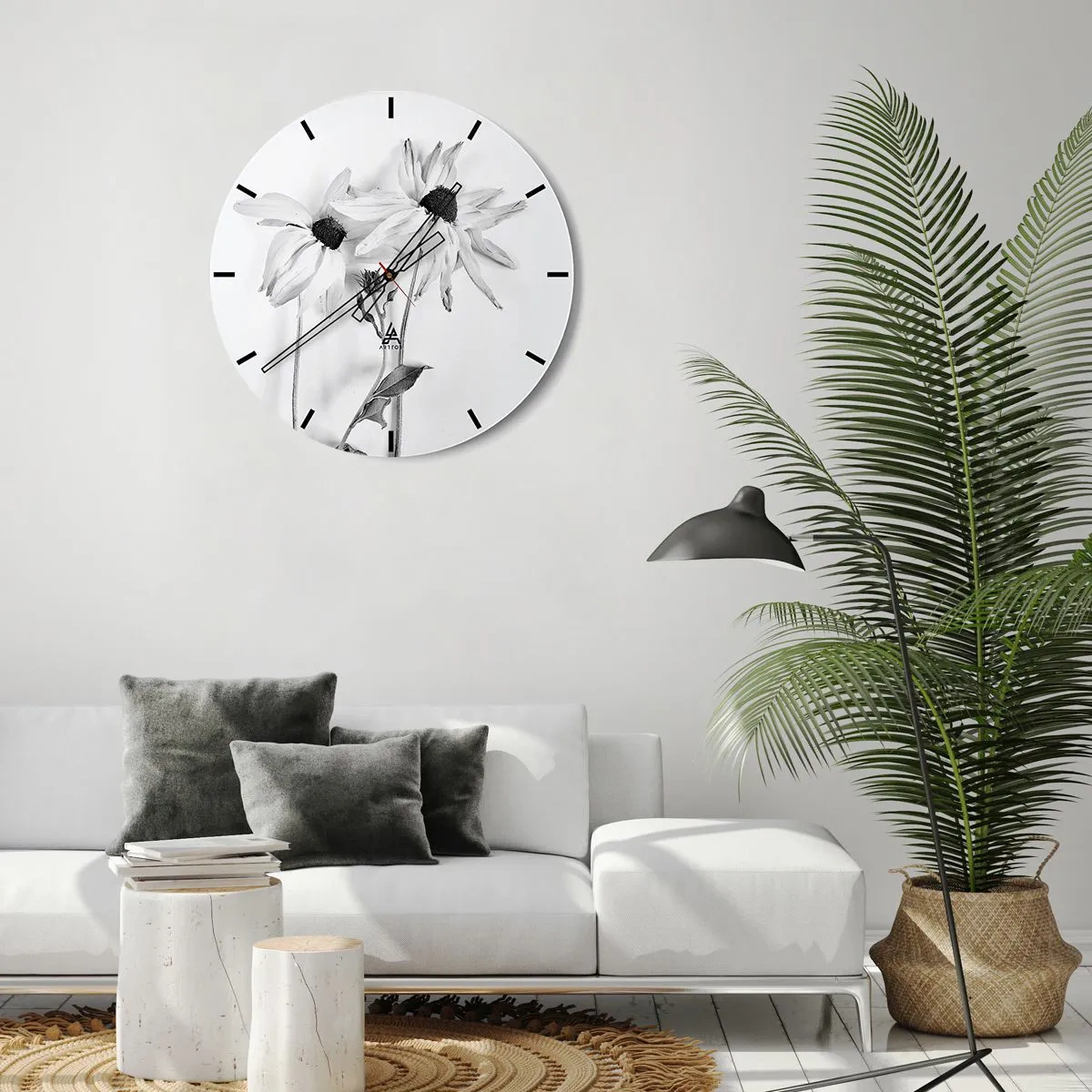 Wall clock - Clock on glass - No one Wants To Be Alone - 30x30 cm