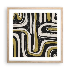 Poster in light oak frame - Compositions: Tracks and Alleys - 50x50 cm