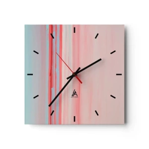 Wall clock - Clock on glass - Abstract at Dawn - 30x30 cm